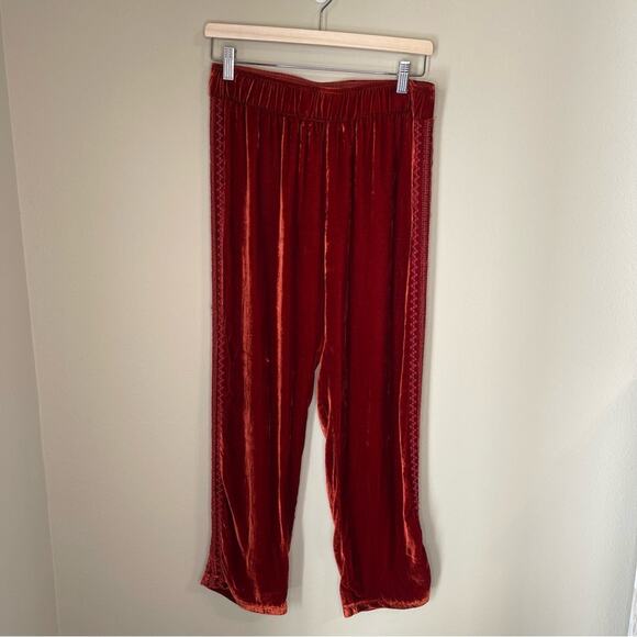 Johnny Was Aurora Velvet Casual Pants in Rust Orange S - Picture 2 of 8